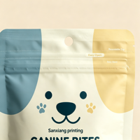 Sacs personnalisés professionnels en BOPP pour aliments pour animaux de compagnie, résistants à l'humidité, avec fenêtre transparente, à fermeture éclair, pour friandises pour chats et chiens