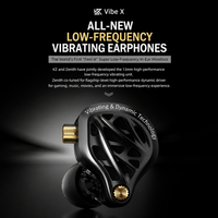 Écouteurs filaires stéréo HiFi KZ Vibe X 2DD avec transducteur dynamique, basses puissantes, 3,5 mm Type-C, pour jeux, IEM