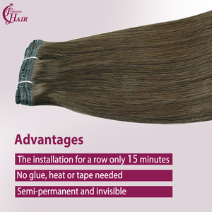 Extensiones de Cabello Humano FH Invisible Hole Butterfly Weft # 2 Extensiones de Cabello Remy Marrón Genius XO Hole Weft Double Drawn Butterfly Weft - Product Image 2