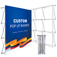 Vente flash : toile de fond pop-up, toile de fond noire, bannière pour salon professionnel, personnalisable, portable, support de 10 pieds, affichage publicitaire, mur d'exposition pour événement