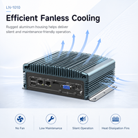 Computadora de Control sin Ventilador, Doble LAN, 2 COM, USB, Audio HD, VGA para Integración con Dispositivos PLC, Compatible con Windows y Linux, PC Industrial sin Ventilador