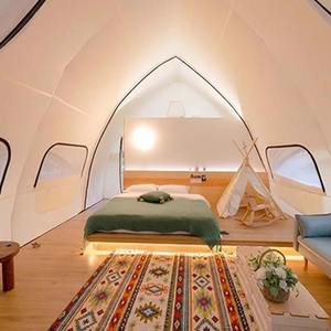 Tienda de campaña de lujo para exteriores, tienda de campaña de estilo hotelero, tipo de refuerzo recto, Red de acampada escénica roja, puntos de acampada directa de fábrica - Product Image 3