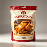 Sacs Doypack en PE transparents, personnalisés, halal, pour poulet rôti, poulet grillé, poulet entier surgelé, avec film rétractable et sous vide