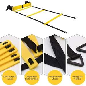 Ensemble d'équipements d'entraînement de football en gros personnalisé, échelle d'agilité de football réglable, accessoires de ballon de football avec sac de transport noir - Product Image 3