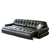 Multifunktionales Schlafsofa mit Fernbedienung, ausziehbar, im Retro-Stil, intelligentes elektrisches Ledersofa für das Wohnzimmer