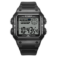 Montre numérique LED sport étanche 50M à prix d'usine, montre rétro carrée multifonction lumineuse pour hommes