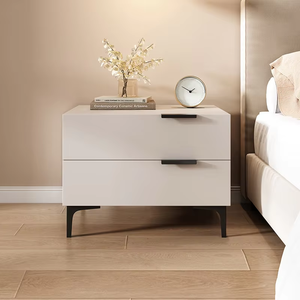 Mesita de Noche Moderna y Sencilla de Madera Blanca Multifuncional con Armario y Pequeño Estante de Almacenamiento para Dormitorio, Nuevo Estilo de Celebridad de Internet - Product Image 1