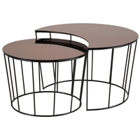 Ensemble de Table à thé en acier inoxydable, de luxe, moderne, pas cher, en marbre, pour salon