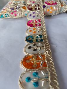 Multicolor Embroidered Lace Border Trim <b>Decorative</b> Sequin Embroidery Fabric <b>Ribbon</b> - Product Image 3