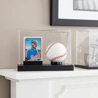 Boîte de présentation de baseball en acrylique pour une seule balle, boîte à souvenirs, cadeau avec porte-carte de sport pour les amateurs de baseball