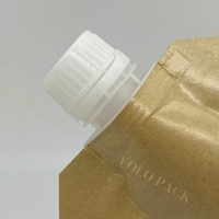 Emballage de liquide de liquide accepté par impression personnalisée rechargeable 1L 1.5L 2L 3L avec poignée et fenêtre sac de pochette à bec en papier kraft
