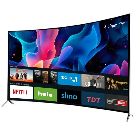 Wholesale 4K Curved Screen TV Television 65 Inch UHD Android Smart TV 50 55 60 65 Inch Digital LED TV Set