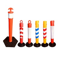 Poteau de signalisation routière vertical réfléchissant de 80 cm, remplissable d'eau, barrière de sécurité amovible, garde-corps d'avertissement anti-collision Cyjt
