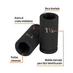 Parti e accessori per veicoli pesanti a 3 unità 1 1/8 \ "impatto lungo Dado con telaio a 6 punte 3/4 \" - Product Image 1
