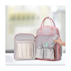 Baby-Wellenbeutel neuer Designer luxuriöse wasserdichte gesteppte Mommy-Beutel mit USB Damen-Reisetaschen