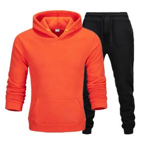 Conjunto Deportivo de Pantalones Largos hasta el Tobillo y Sudadera con Capucha de Forro Polar Cálido Personalizado para Hombre, Talla Grande, Otoño - Product Image 3