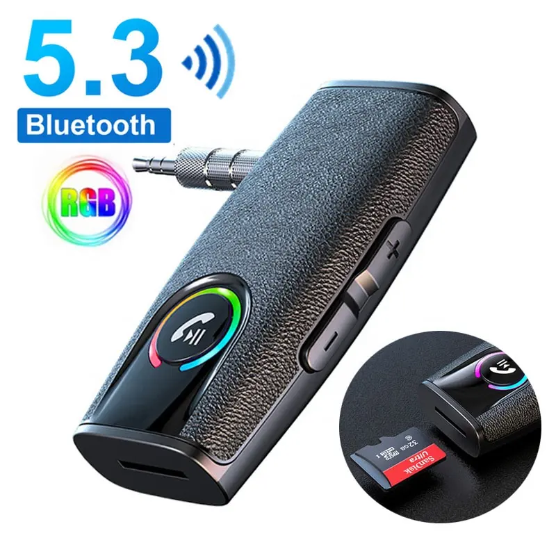 TF card BT5.3 Bluetooth audio receiver handsfree call audio car aux 3.5mm music Wireless Adapter Bluetooth receiver