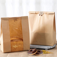 Fabricant d'emballage alimentaire sac en papier kraft pour emballage de fromage petit déjeuner biscuit pain avec fenêtre transparente