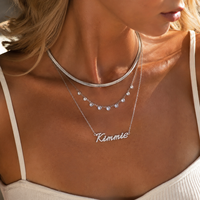 Collar con Nombre Personalizado, Regalo de San Valentín, Plata de Ley S925, Chapado en Oro de 14K/18K, Colgante con Letra de Moissanita VVS