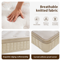 Matelas à ressorts ensachés, taille simple, tissu tricoté respirant, hypoallergénique, emballé en rouleau, pour hôtel