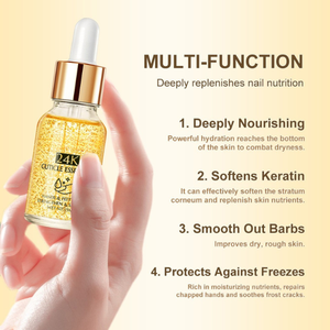 Personnalisé 15ml feuille d'or Nail Art Essence huile nutritive pour cuticules effet anti-aboiement cible les peaux sèches bord de votre marque compte-gouttes - Product Image 3