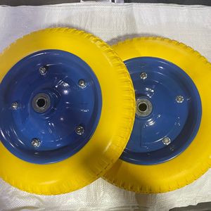 Roues industrielles à roulettes 13x3 en mousse PU, roue en caoutchouc massif, type à trou de boulon, résistance à l'usure, frein non inclus - Product Image 3