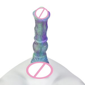 YOCY Dildo de Larga Duración Color Loto, Dildo Monstruoso con Nudo Grande, Dildos de Silicona Líquida con Forma de Pene Animal, Plug Anal, Juguetes Sexuales Vaginales para Mujeres - Product Image 5