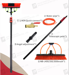 Telescopic Water Fed <b>Brush</b> for Solar Panel Cleaning Waterproof Nylon Bristle PP Plastic <b>Long</b> <b>Handle</b> - Product Image 4