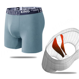 Venta al por mayor directa logotipo personalizado pantalones cortos de los hombres de color sólido agradable a la piel cómodo deporte hombres Boxer ropa interior - Product Image 2