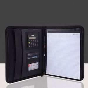 Custom Zipper PU Leather <b>A4</b> Presentation Folder for Automotive & Insurance Corporate Gifts Promotional Advertising - Product Image 3