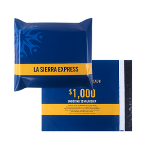 Sac d'expédition en plastique bleu à impression intégrale, nouveau design, personnalisable avec logo, fermeture robuste - Product Image 5