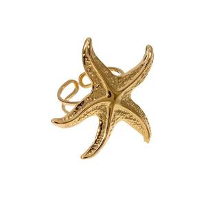 Bague étoile de mer élégante pour femme pour les vacances à la plage créative personnalisée inspirée d'Instagram ouverte bijoux de mode en acier inoxydable - Product Image 5