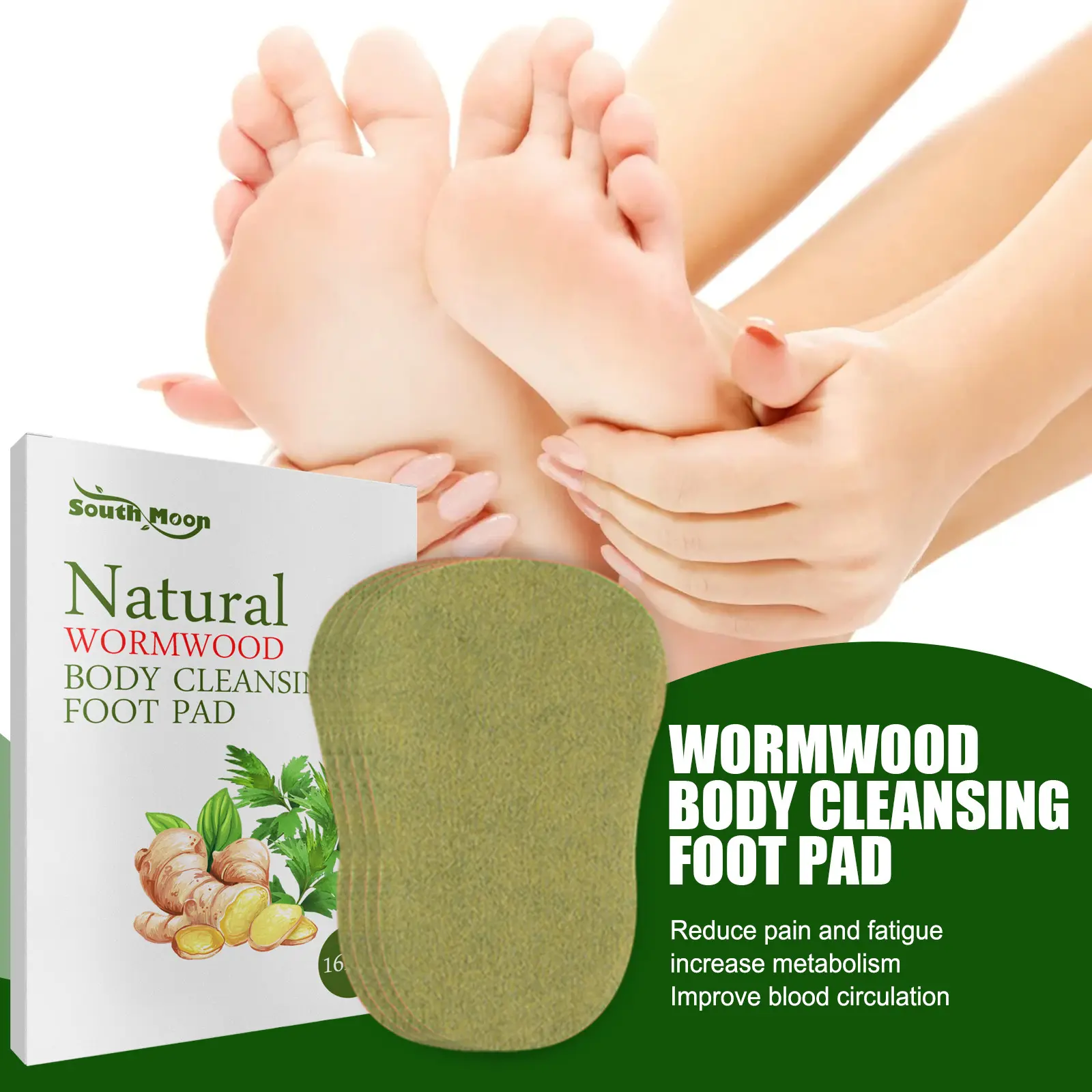 South Moon Weight Loss Slim Patch Wormwood Detox Foot Sticker For Detoxify Toxins Help Sleeping Relieve stress Body Slimming Pro