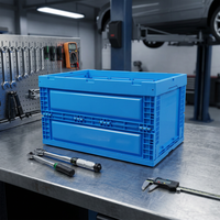 Caisse de transport pliable en PP massif avec couvercle, recyclable, empilable, durable, pour déménagement et logistique