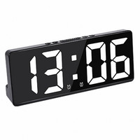 Jam Alarm Digital kontrol suara jam meja meja meja malam Mode malam Snooze 12/24 Jam Jam LED antigangguan