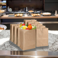 Sacs en papier kraft marron recyclables, écologiques et durables, personnalisables pour la livraison de repas SOS en gros
