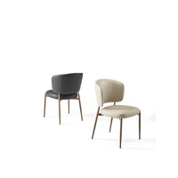 Chaise de salle à manger en cuir PU imperméable avec quincaillerie métallique pour patio, restaurant, jardin, cuisine