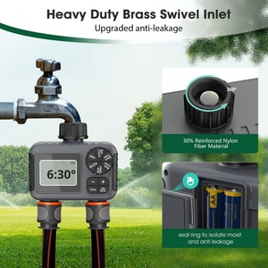 Plastic Digital Irrigation <b>Timer</b> Small Volume Version Dual Outlet Water Valve Outdoor Use Smart Automatic Watering Controller - Product Image 3