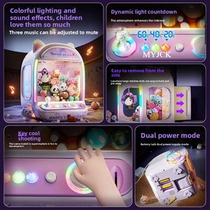 เครื่องจับตุ๊กตาอัตโนมัติ Jumon DIY สำหรับเด็ก ใช้เหรียญหยอดเล่น เกมจับตุ๊กตาขนาดเล็ก พร้อมเสียงเพลง เหมาะสำหรับเป็นของขวัญคริสต์มาส - Product Image 4
