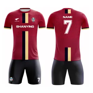 Groothandel Op Maat Sportkleding Trainingspak Volledig Digitaal Printen Sublimatieset Voetbalkleding Voor Mannen
