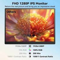 Moniteur portable AHXJKA 10,5 pouces 1920x1280 IPS avec étui en cuir, 60Hz, Plug & Play, Type-C USB, haut-parleur intégré pour jeux, mobiles et ordinateurs portables