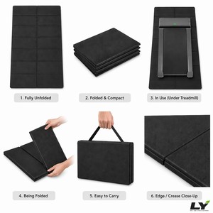 Tapis de tapis roulant pliable avec logo personnalisé, imperméable, antidérapant, réduction du bruit, tapis de sol pour vélo d'exercice, tapis de yoga pour la maison, 6 mm - Product Image 2