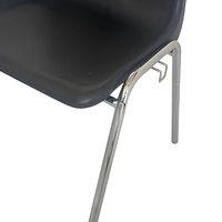 Chaise de conférence et d'événement en plastique et métal, durable et confortable, avec système de liaison interlock en gros