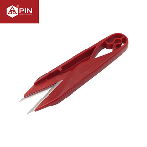 Cortadores de hilo de doble hoja en forma de V de acero inoxidable para extremos de hilo, color rojo - Product Image 1