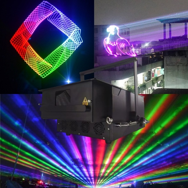 Outdoor Full Color 3D Laser Light Projector 20W/30W/40W IP67 DJ Party Wedding Stage Lighting for Theme Parks E27 Base