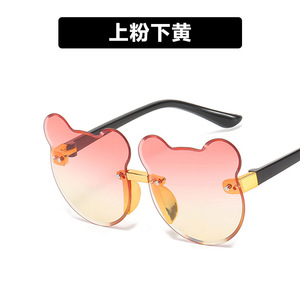 Lunettes de soleil pour enfants, sans monture, dégradées, UV400, design oreilles d'ours de dessin animé, pour la protection solaire, unisexe, enfants 2024 - Product Image 5