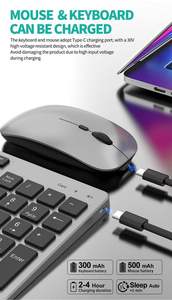 Rechargeable Ultra-thin QWERTY Silent Mouse Keyboard Kit 2.4GHz Wireless bluetooth Keyboard and Mouse for <b>PC</b>/laptop/Mac - Product Image 6