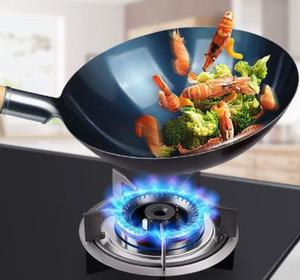<span class=keywords><strong>Wok</strong></span> de hierro precurado con fondo redondo y mango de abedul, sartén para freír con mango de madera - Product Image 5