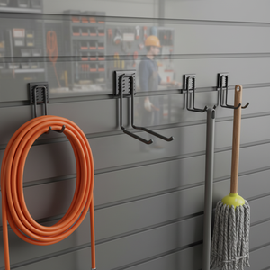 אחסון מתלה שמונה אינץ 'עמוק כפול וו רב פונקצית שחור עומס גבוהה נושאת קיר עמיד ווים מתכת רכוב - Product Image 2