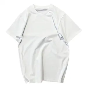 เสื้อยืดว่างเปล่าสีขาวล้วน,คอตตอน100% สำหรับผู้ชายขนาดใหญ่